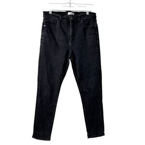 LOFT Skinny Jeans Women 31/12 Black High Rise Stretch Crop Classic Denim